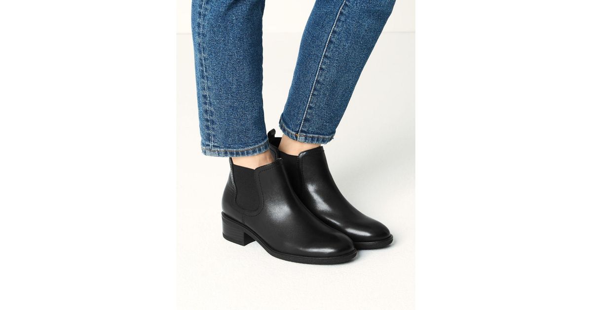 Marks & Spencer Wide Fit Leather Chelsea Ankle Boots in Black - Lyst