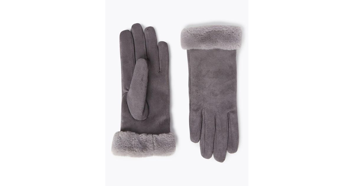 faux sheepskin gloves