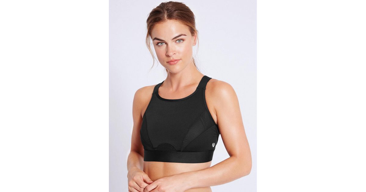 high neck sports bra high impact