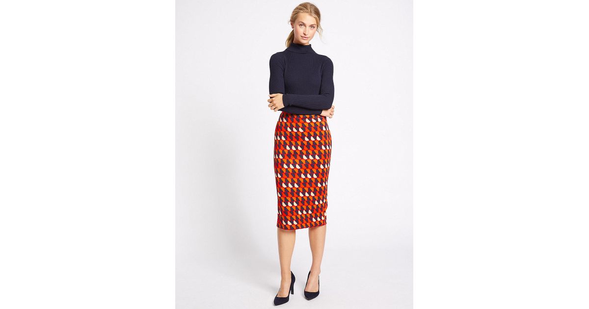MARKS AND SPENCER LUXURY WOOL /& CASHMERE BLEND LINED PENCIL SKIRT SIZE 12 LONG