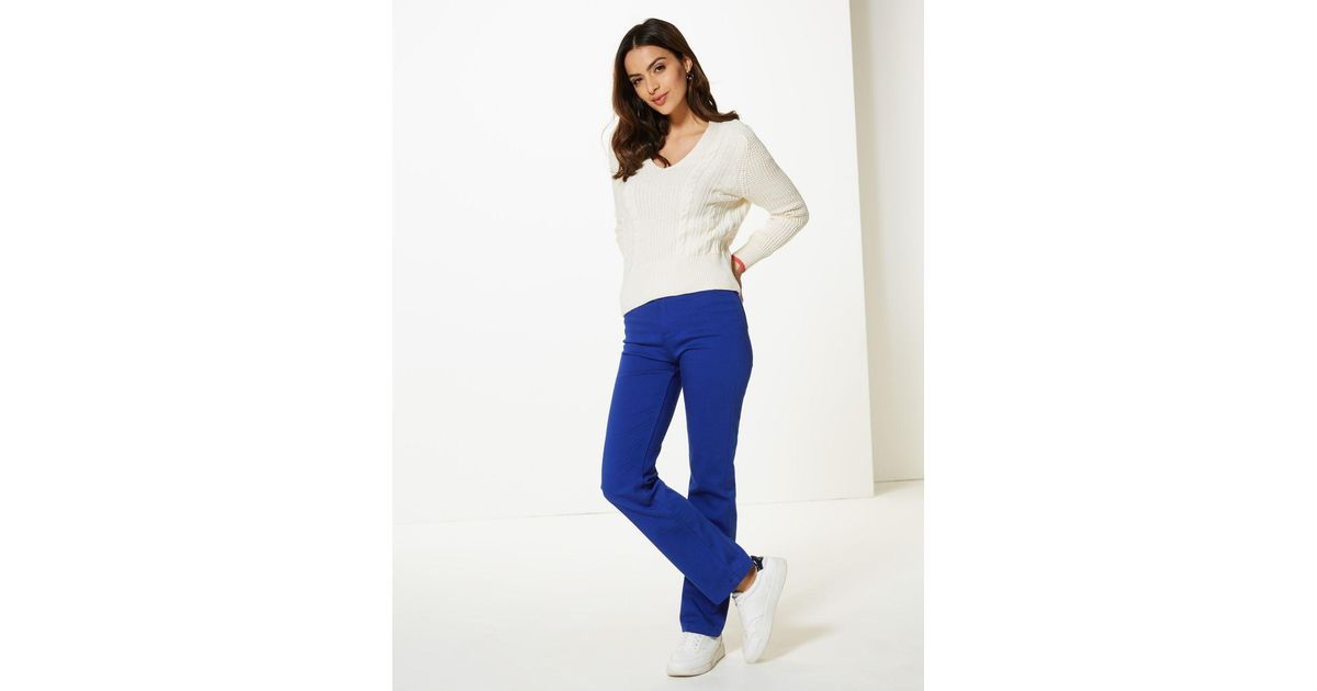 sateen roma rise straight leg jeans