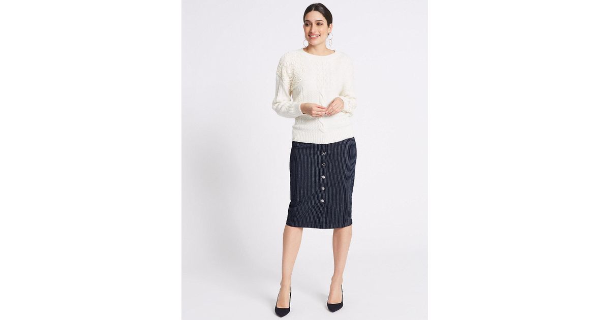 marks spencer denim skirt
