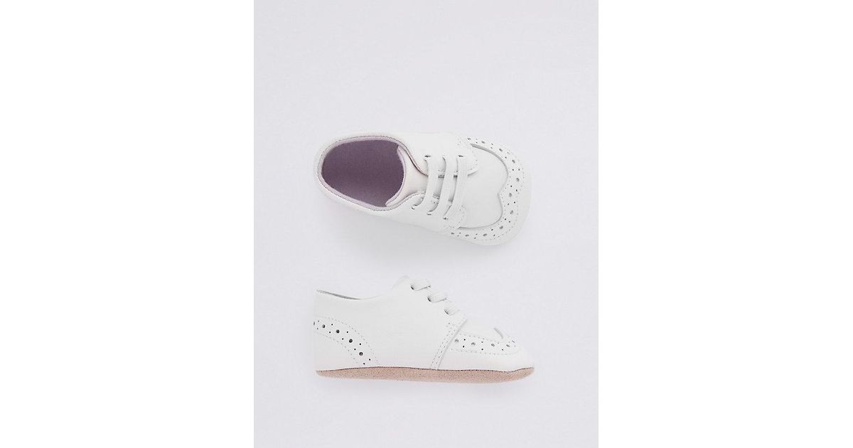 white leather pram shoes