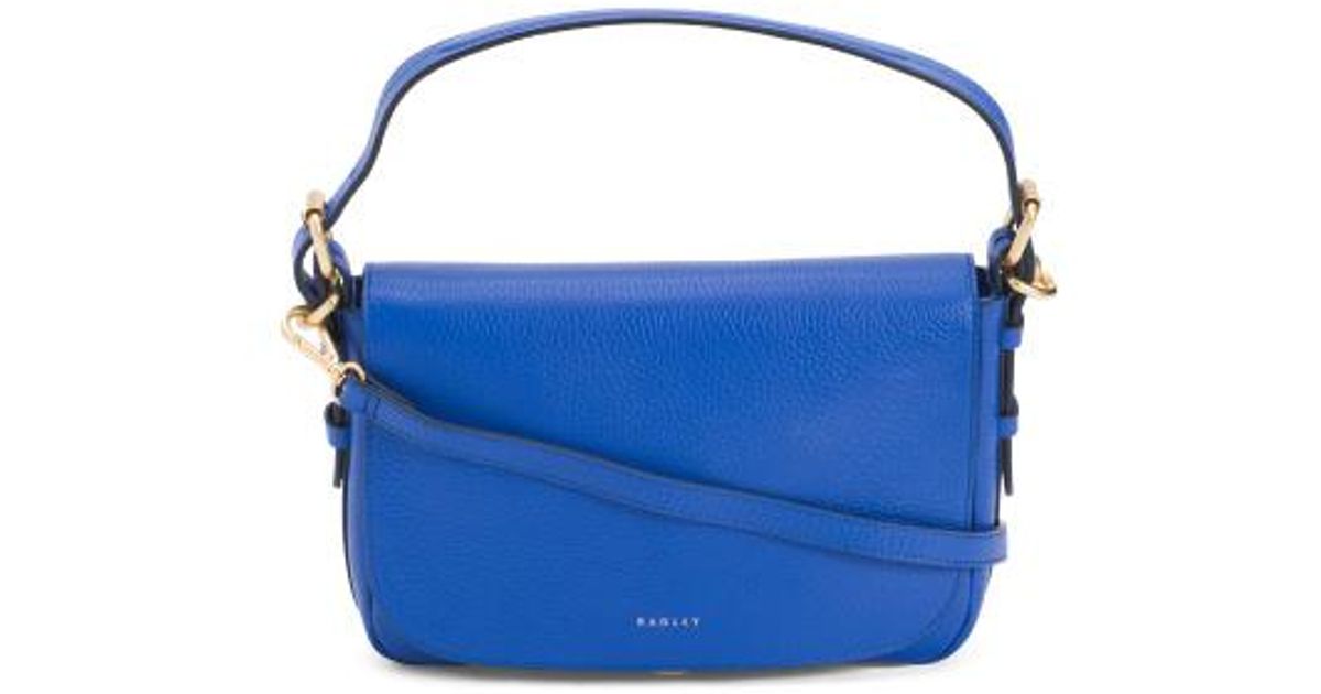 Marshalls Leather Grafton Street Small Flap Over Crossbody For in Blue ...