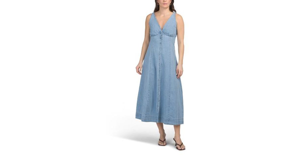 mugler denim dress Marshalls V-Neck For in Blue side split Medium Wash V Chapman Charlotte Corset Christmas dresses Size:17 32/33