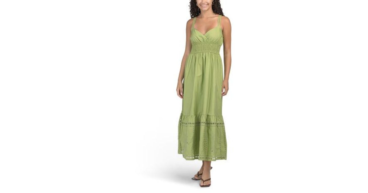 green dress marshalls Sleeveless Embroidered Eyelet Maxi For in Tiktok