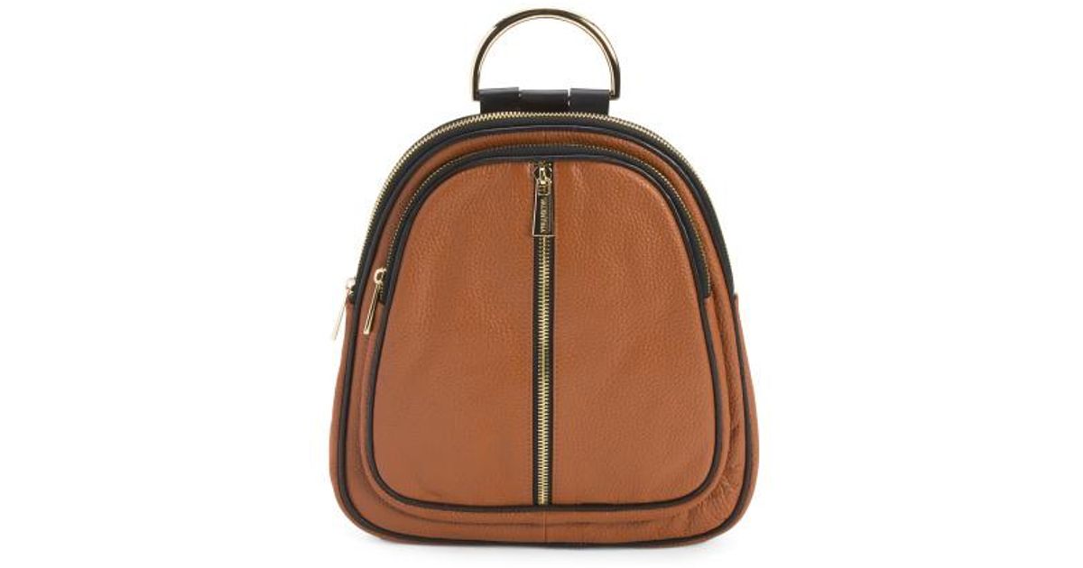 Marshalls Leather Flat Backpack With Center Zip For in Brown | Lyst