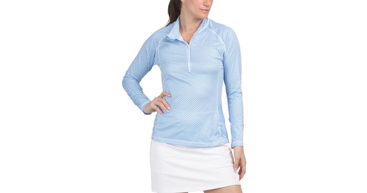 Marshalls Upf Striped Long Sleeve Quarter Zip Hamilton Jacket For in ...