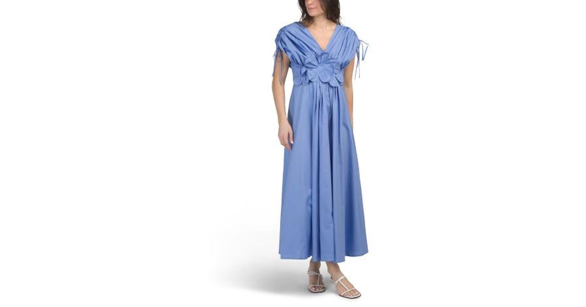 Marshalls Sleeveless 3D Floral Maxi Dress For in Blue