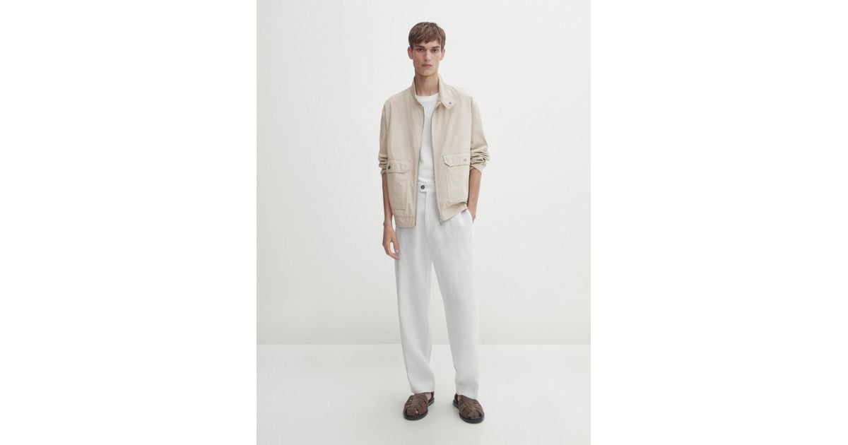 MASSIMO DUTTI 100 Cotton Jacket With Pockets in White for Men Lyst UK