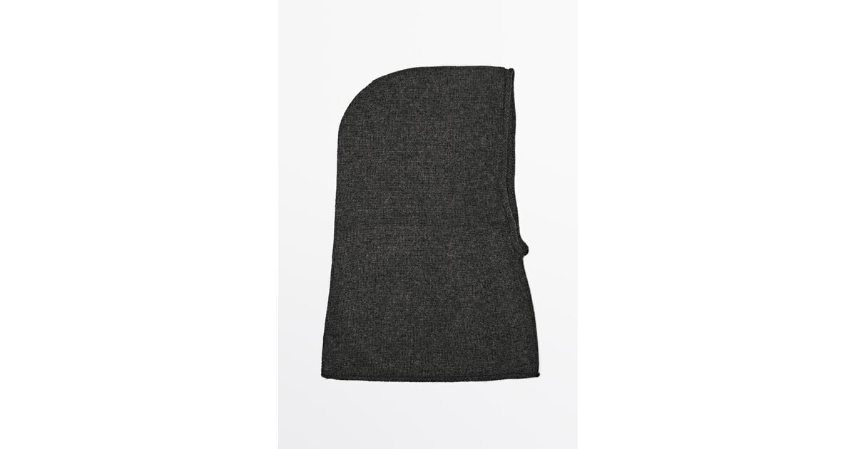 MASSIMO DUTTI 100% Cashmere Knit Balaclava in Black | Lyst UK