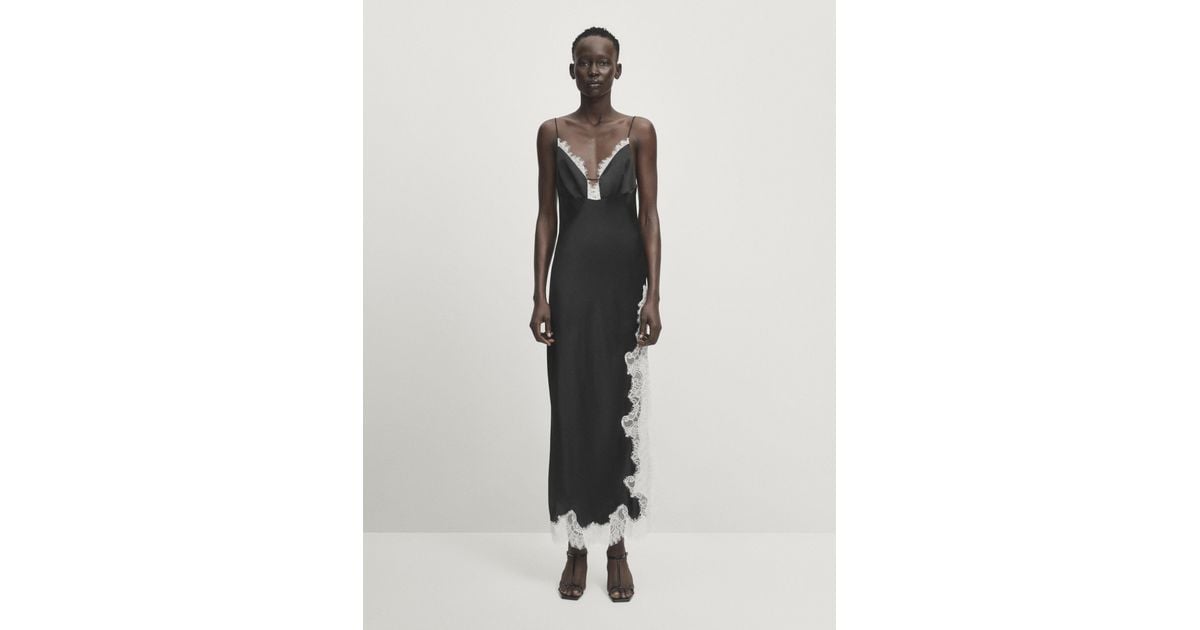 【Massimo Dutti】Long contrast camisole dress Massimo Dutti Massimo Dutti Contrast camisole dress -Studio