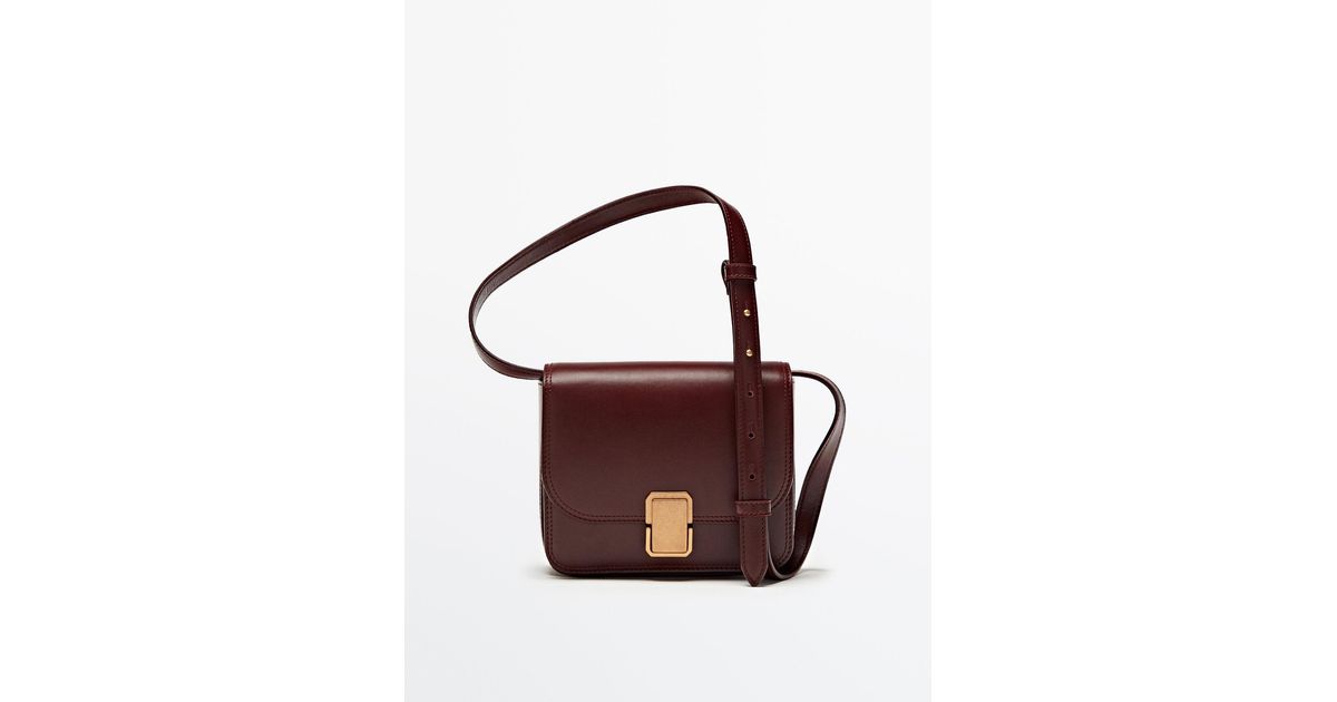 MASSIMO DUTTI Leather Crossbody Bag With Multi-way Strap in Brown | Lyst