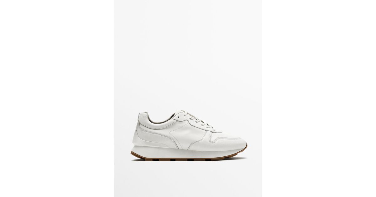 massimo dutti white leather sneakers