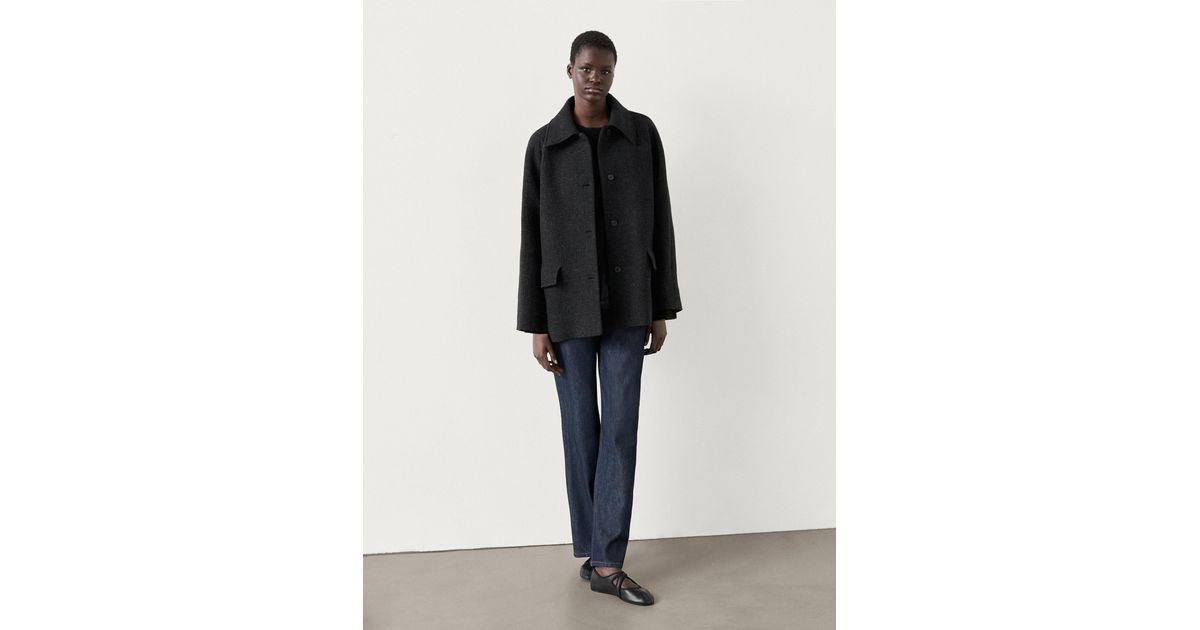 Massimo dutti grey coat sale