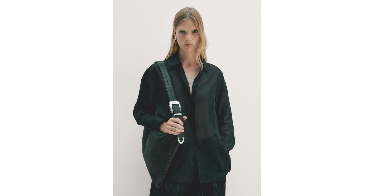 MASSIMO DUTTI Maxi-Tasche Nappaleder in Schwarz Lyst DE