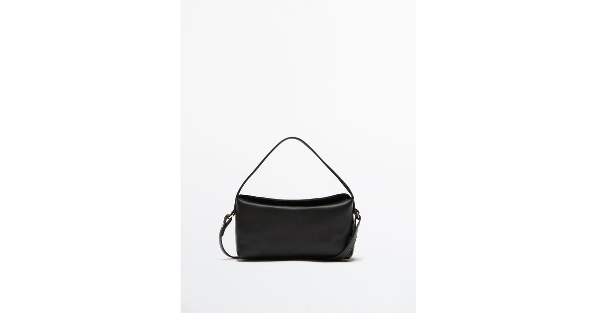 MASSIMO DUTTI Rectangular Nappa Leather Crossbody Bag in Black Lyst