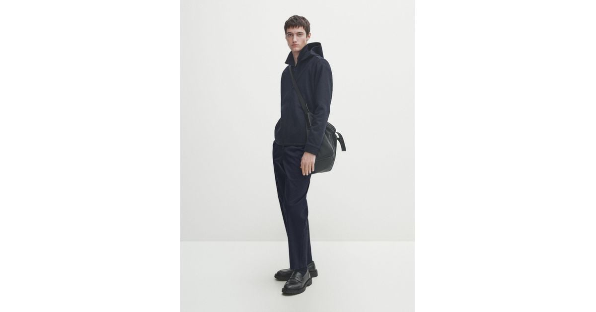 MASSIMO DUTTI Zip-Up Hoodie in Blue for Men Lyst UK