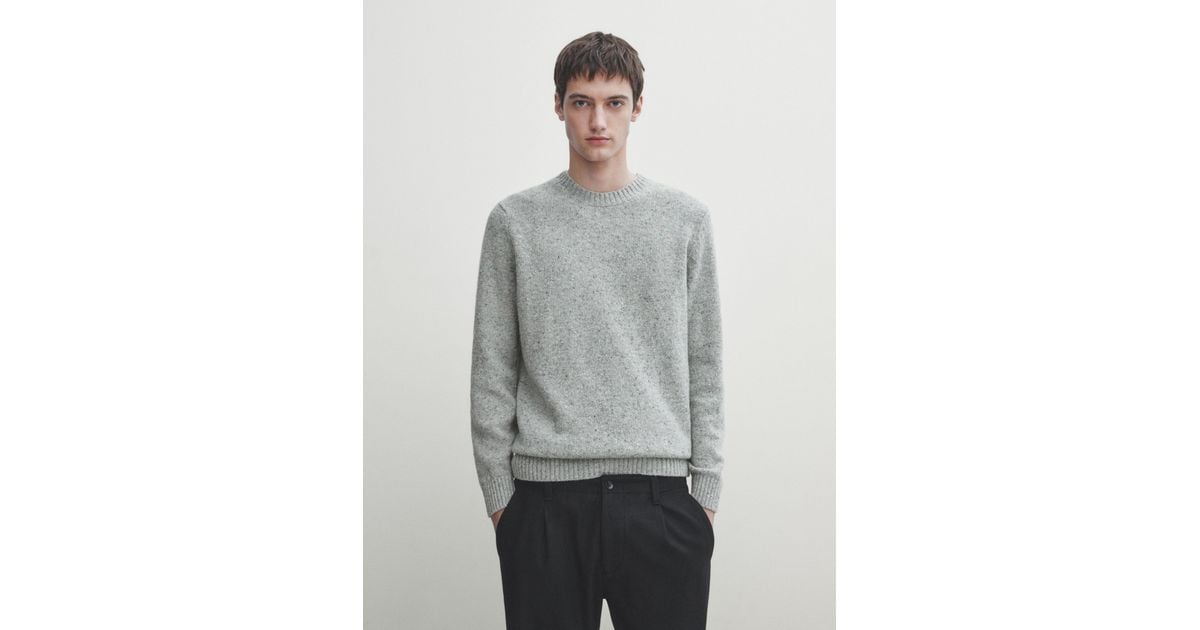 Jersey Punto Botonato Cuello Redondo MASSIMO DUTTI de hombre de color Gris Lyst