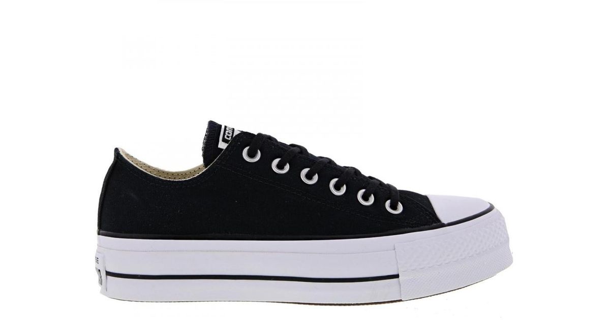 converse all star white platform ox trainers