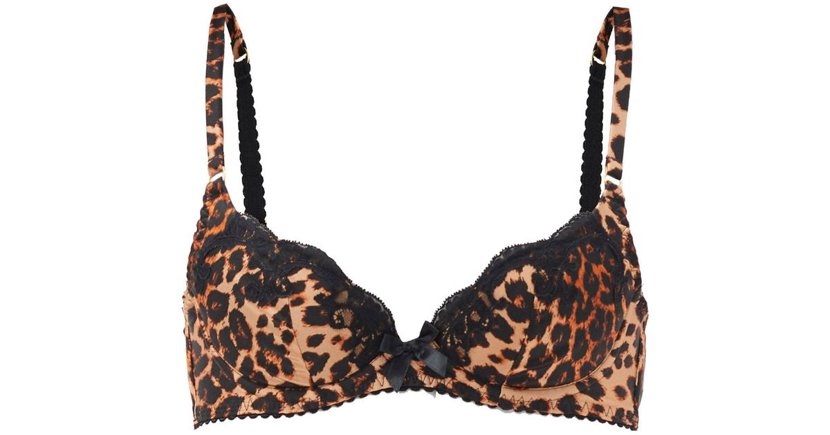 Agent Provocateur Molly Lace-trimmed Leopard-print Silk-blend Bra in ...