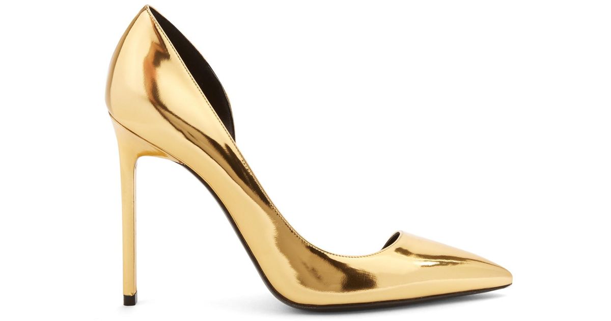 saint laurent gold pumps