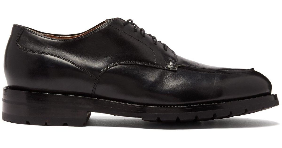 Yuketen Postman Leather Derby Shoes in Black for Men | Lyst