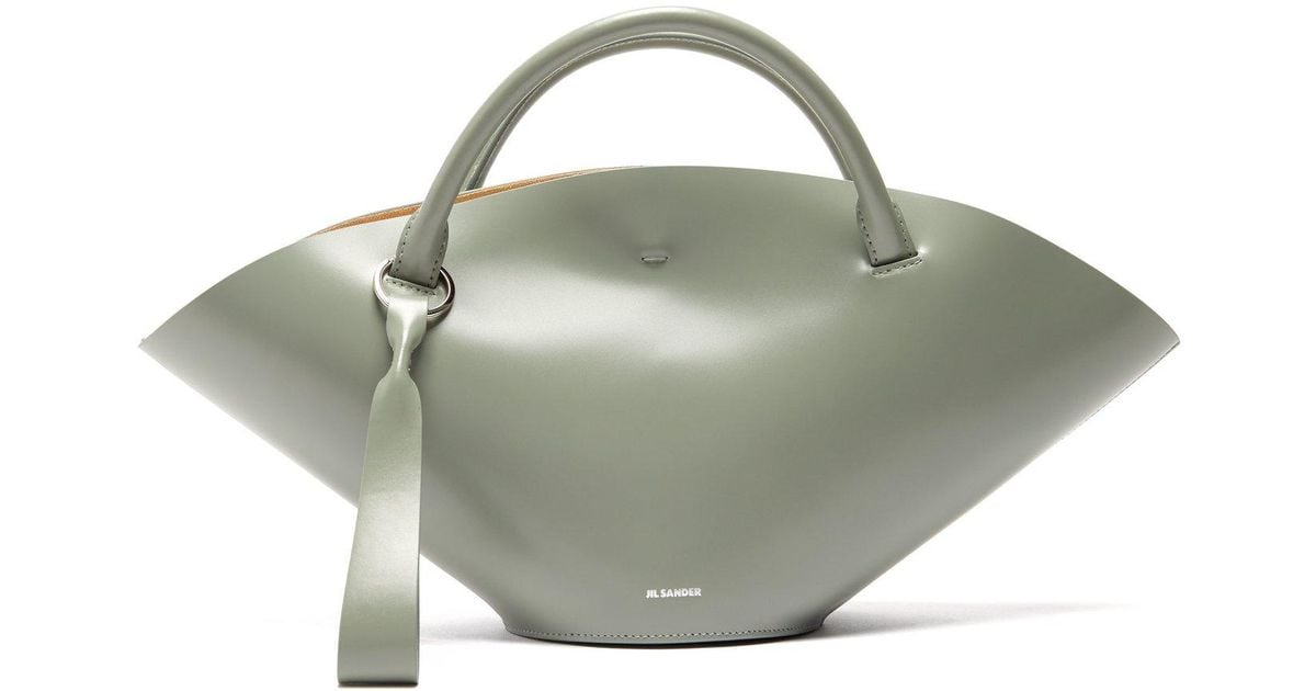 Jil Sander Sombrero Small Leather Handbag in Light Green (Green) | Lyst ...