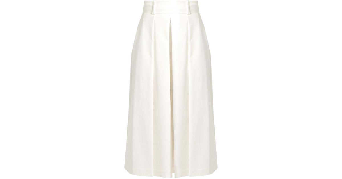 Tibi Agathe High-waist Pleated Skirt in Natural | Lyst