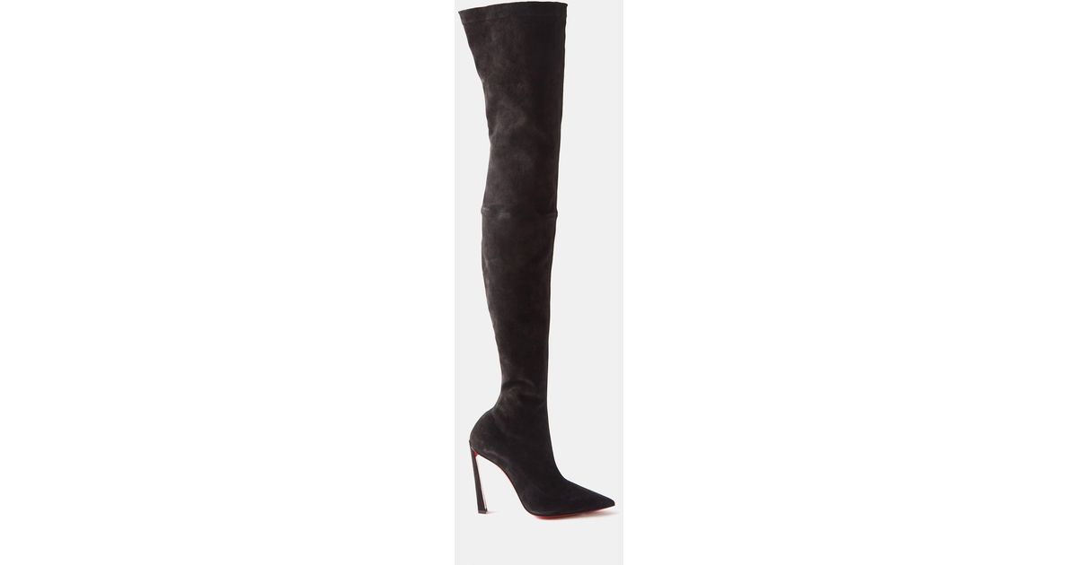 Christian Louboutin Condora Botta Alta 100 Over-the-knee Suede Boots in