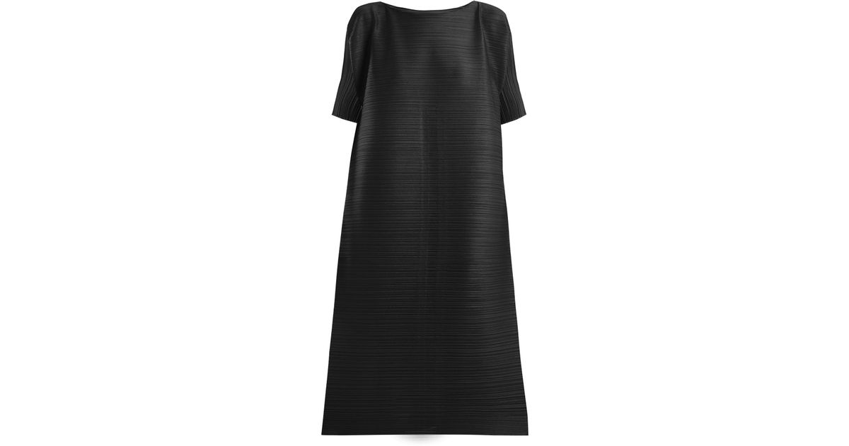 Pleats Please Issey Miyake Edgy Bounce Pleated Kaftan Dress in