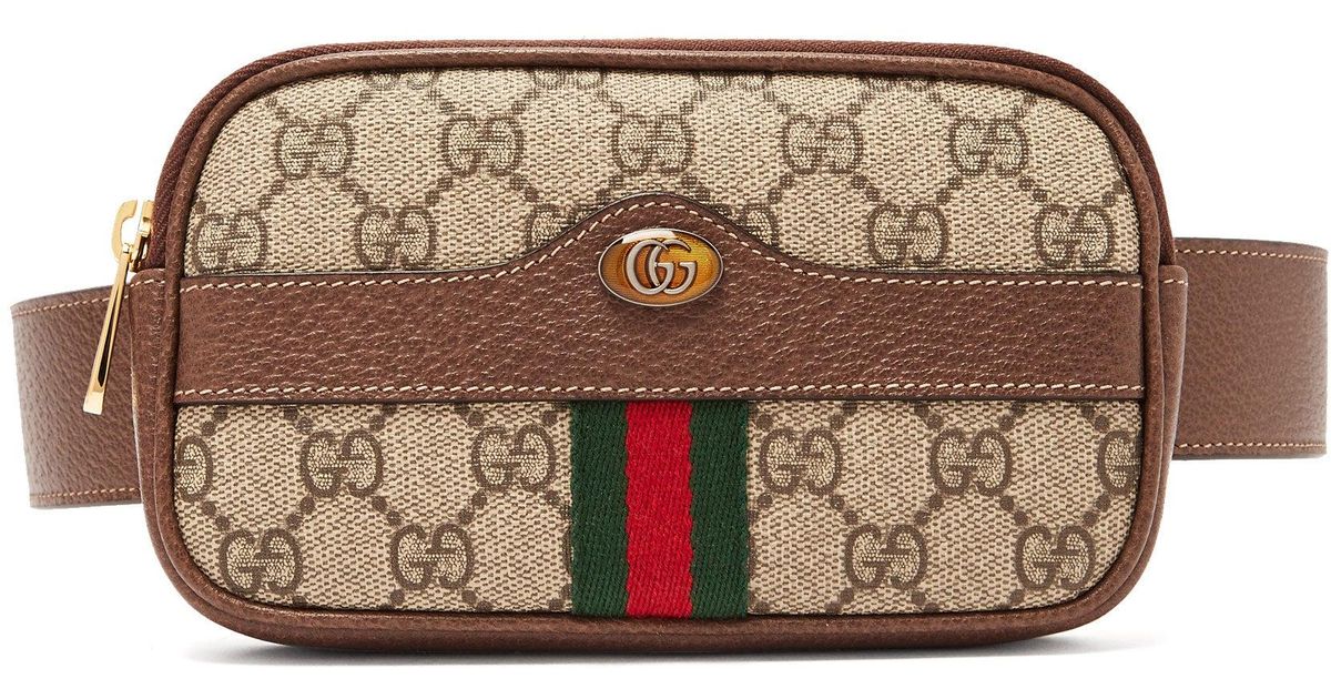 Gucci Leather Ophidia Gg Supreme Iphone® Belt Bag in Brown - Lyst