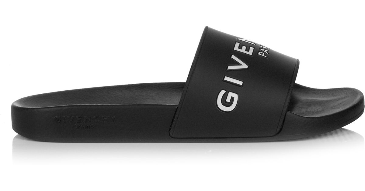 Givenchy Logo-print Rubber Slides in Black for Men - Lyst