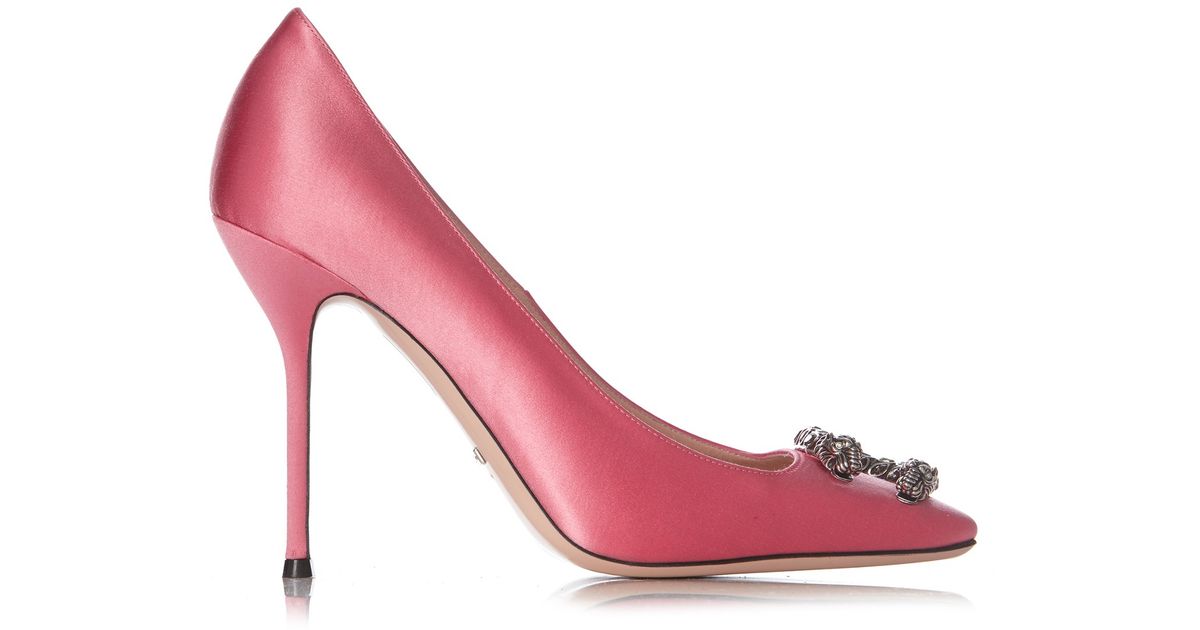 Gucci Dionysus Satin Pumps in Light 