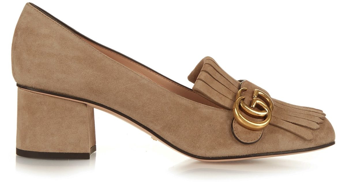 gucci marmont suede pumps
