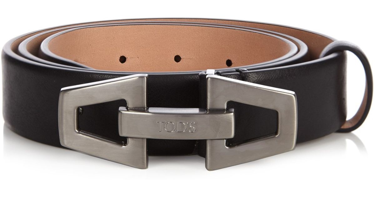 Tod&#39;s Fibbia Clamp-buckle Leather Belt in Black for Men - Lyst