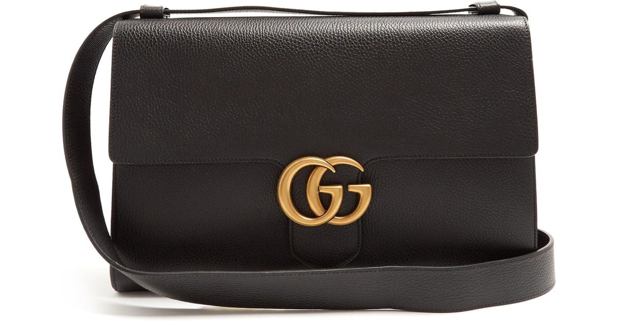 Gucci Gg Marmont Grained-leather Messenger Bag in Black for Men | Lyst UK
