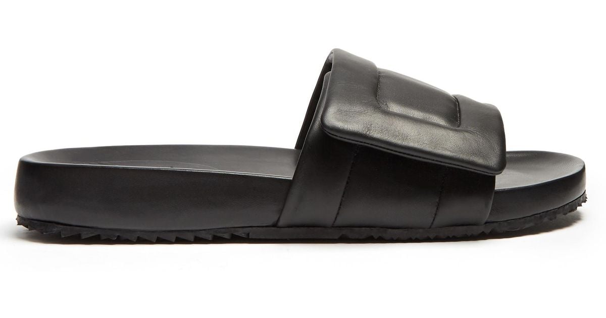 quilted leather slides