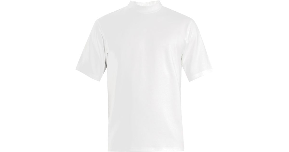 Acne Studios Fons High-neck Jersey T-shirt in White for Men | Lyst