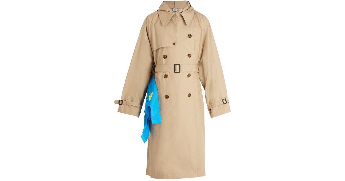 double breasted hooded trench coat