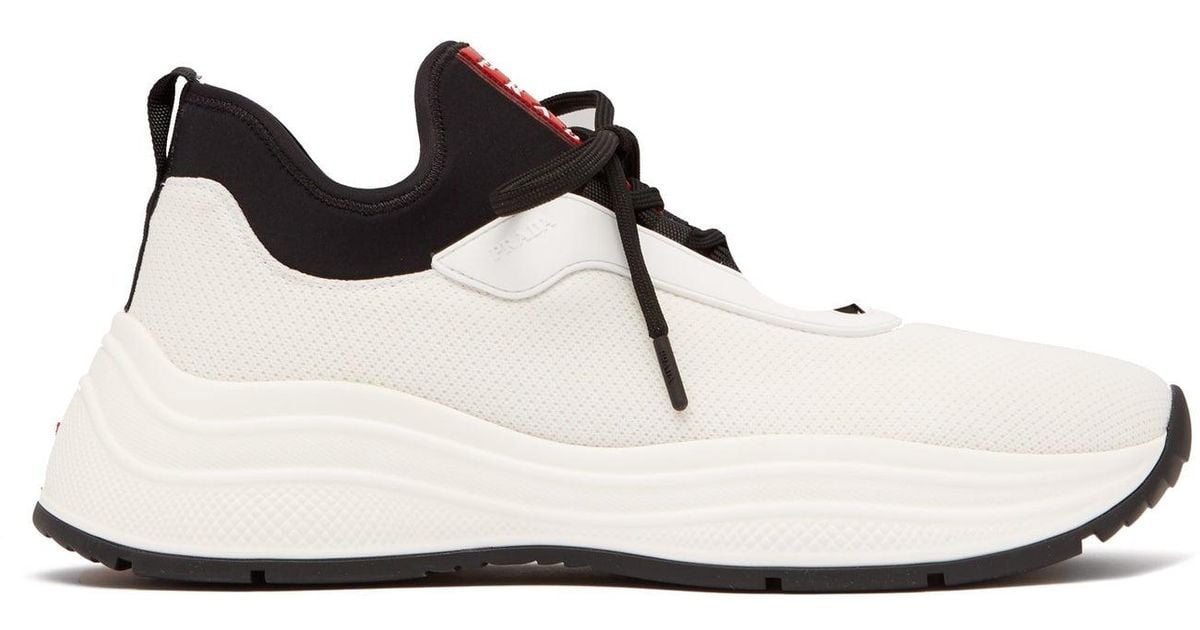 prada mesh and neoprene sneakers