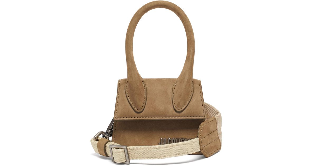 Jacquemus Chiquito Canvasstrap Leather Crossbody Bag in Natural Lyst UK