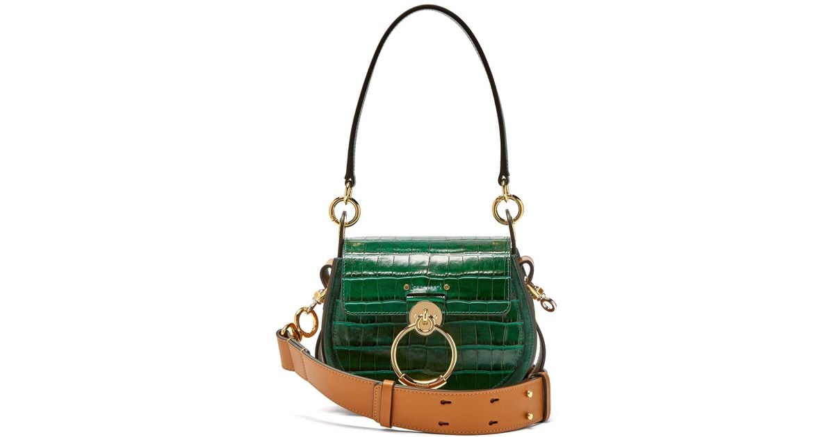 MICRO DARK GREEN CROC - Mini Leather Satchel – GRAFEA