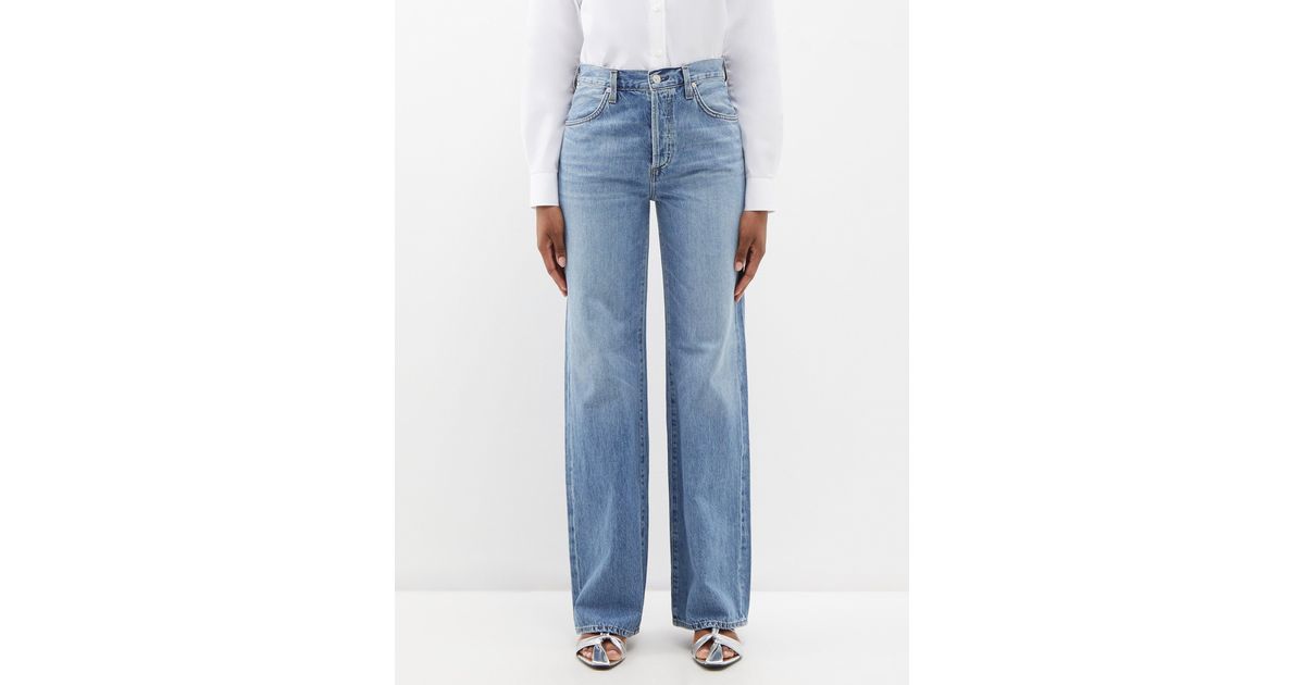Citizens of Humanity Annina Organic-cotton Wide-leg Jeans in Blue | Lyst
