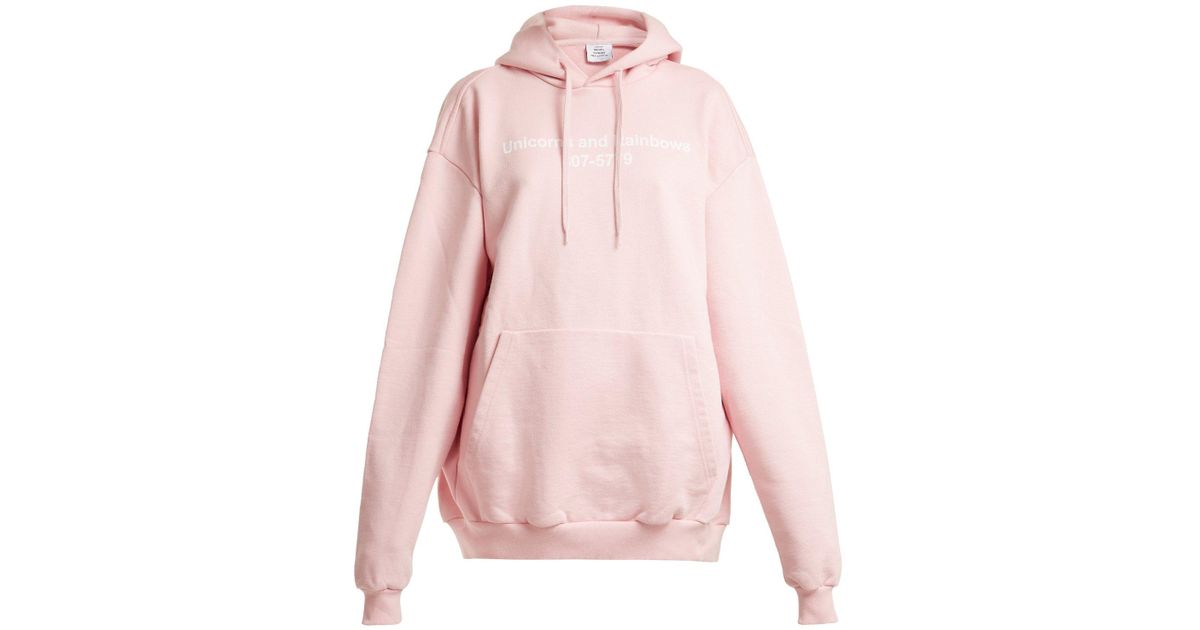 pink vetements hoodie