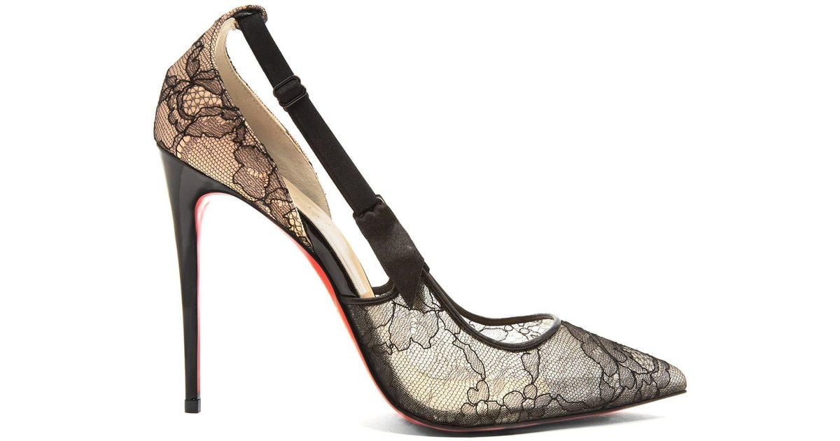 louboutin black lace heels