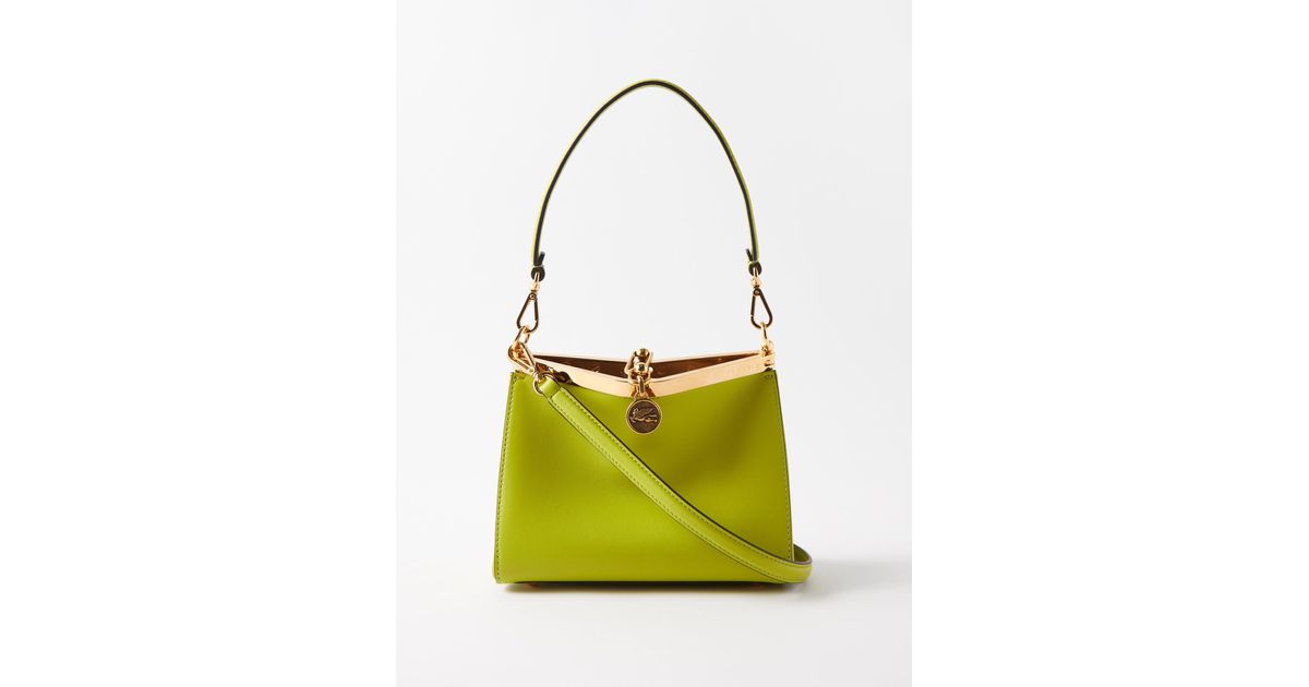 Etro Hingedframe Leather Shoulder Bag in Yellow Lyst