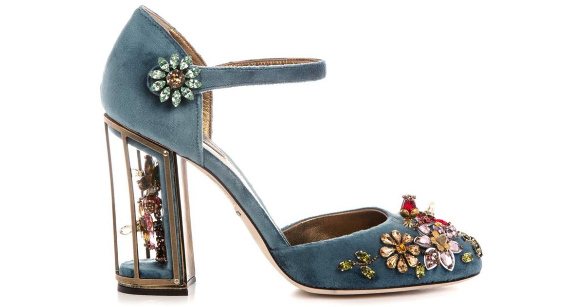 dolce and gabbana floral cage heels
