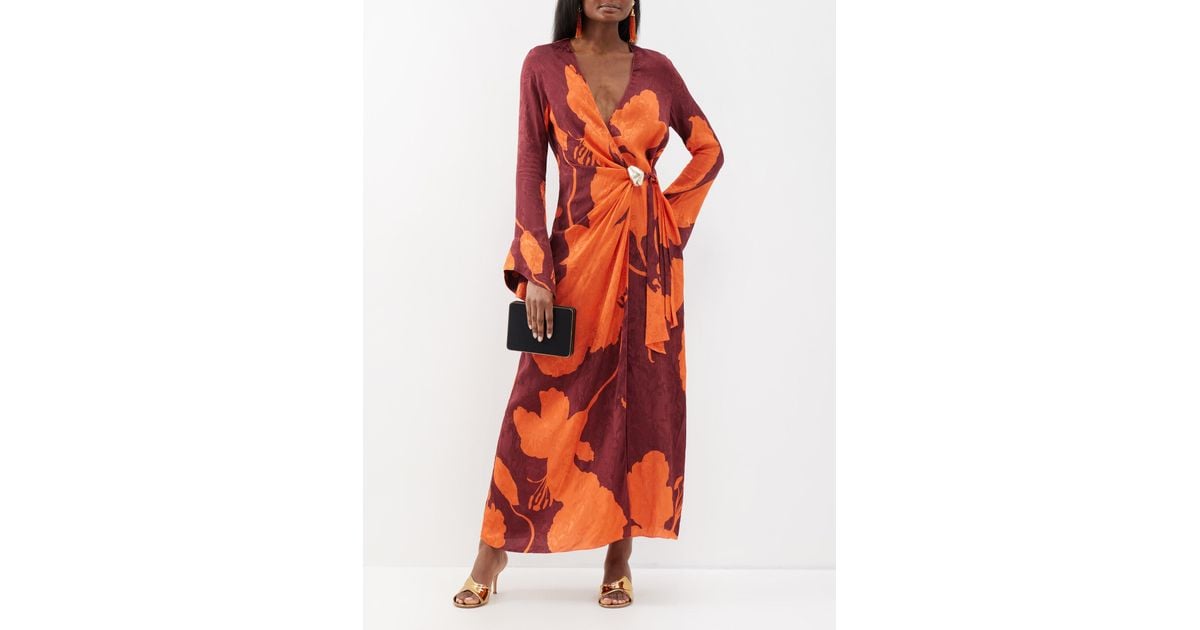Johanna Ortiz Red Sanctuary For Dream Floral print Wrap Dress