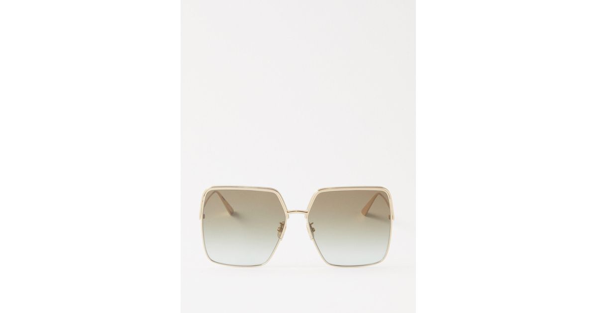 Dior Ever S1u Oversized Square Metal Sunglasses Lyst